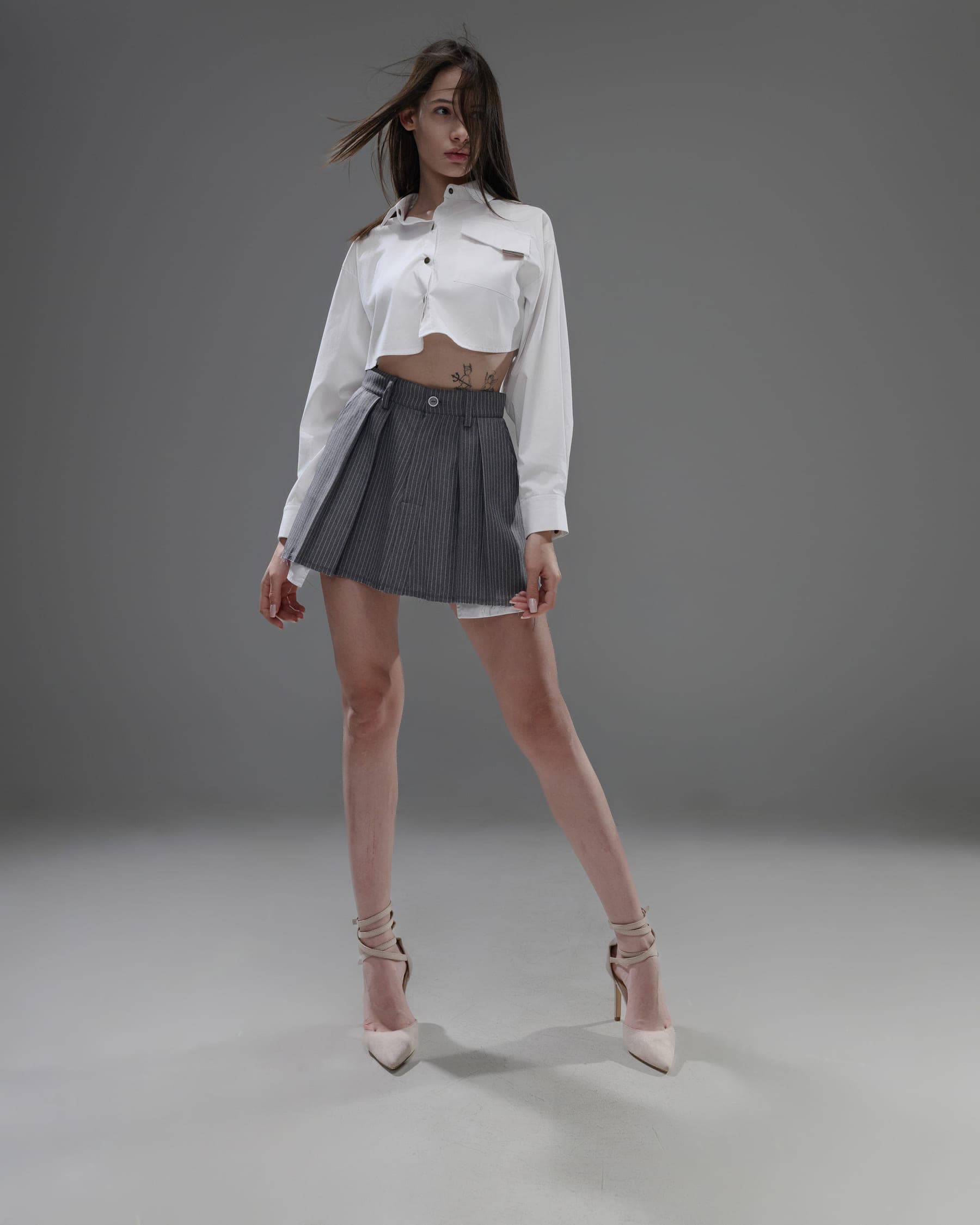 Рубашка укороченная Classic, цвет White