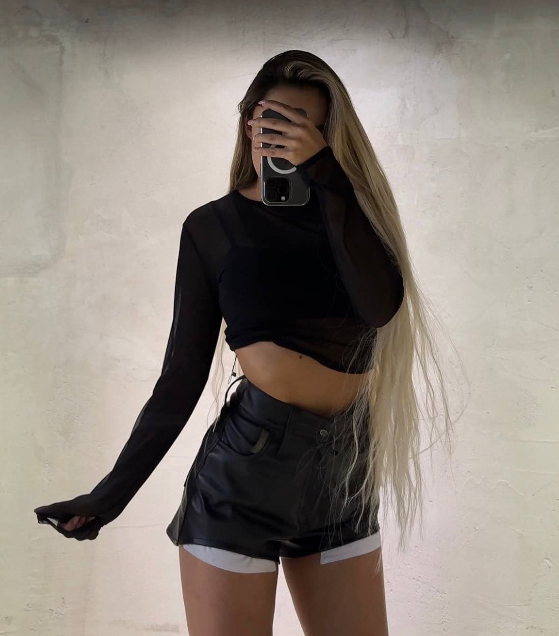 Кроп-топ сетка, цвет Black